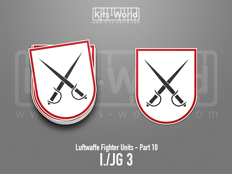 Kitsworld SAV Sticker - Luftwaffe Fighter Units - I./JG 3 W:81mm x H:100mm 